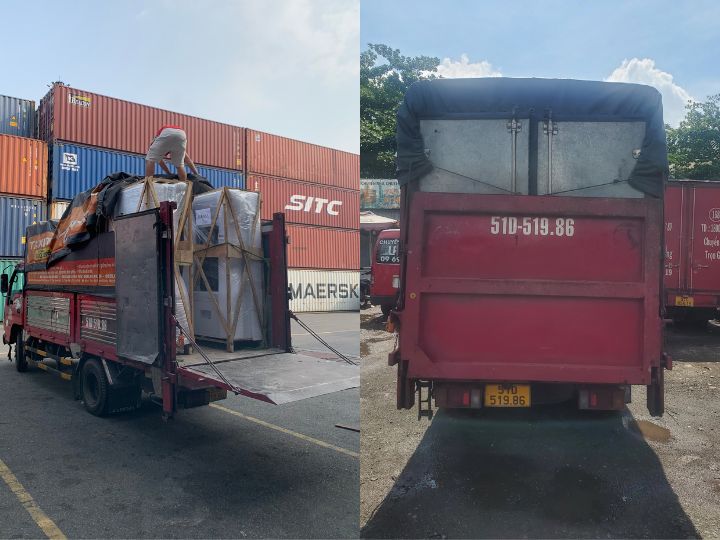 Ben nâng hạ xe tải 2 tấn có tải trọng 450kg