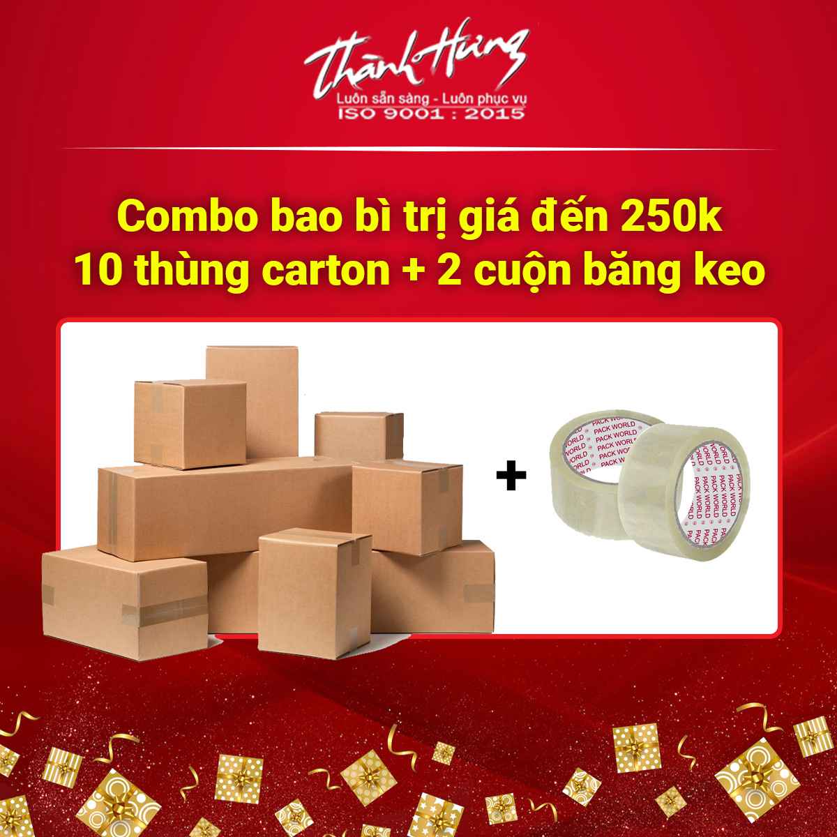 Combo đóng gói đồ đạc, nội thất gồm thùng carton và băng keo tại Bao bì Ku casino